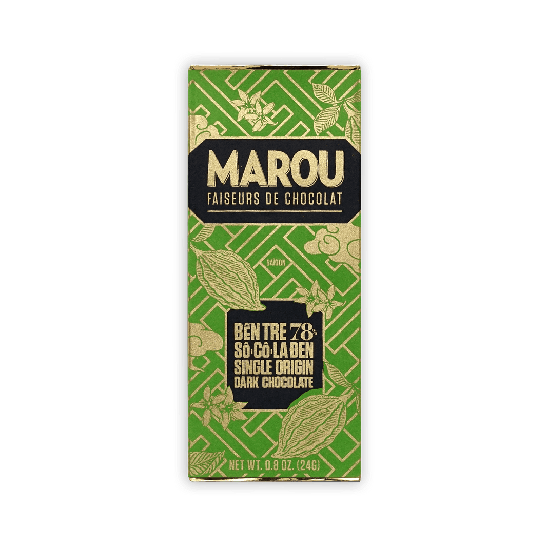 Marou Mini Bars Ben Tre 78% green gold Saigon dark chocolate bar