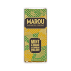 Marou Mint and Orange 68% Dong Nai mini bar in a green and gold wrapper with cacao pod illustrations.