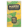 Marou Mint & Orange Dong Nai 68% chocolate bar with green-yellow geometric pattern