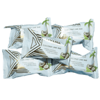 Mayana Chocolate Mini Coconut Lime Bar in white gold foil with palm graphics