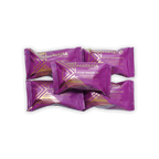 Purple and gold wrapped Mayana Chocolate Mini Pecan Paradise bars