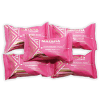 Pink Mayana Chocolate Mini Strawberry Rose Bars in foil with gold patterns