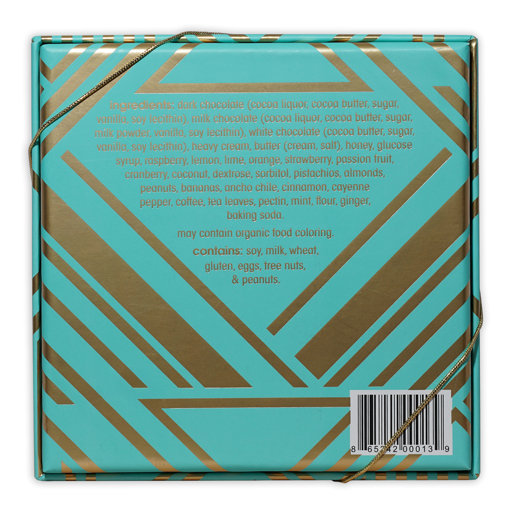 Mayana turquoise gold geometric caramels gift box 9 pcs with ribbon