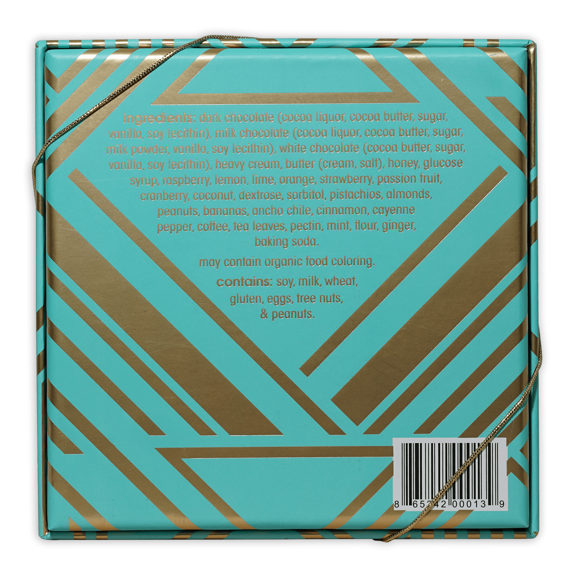 Mayana turquoise gold geometric caramels gift box 9 pcs with ribbon