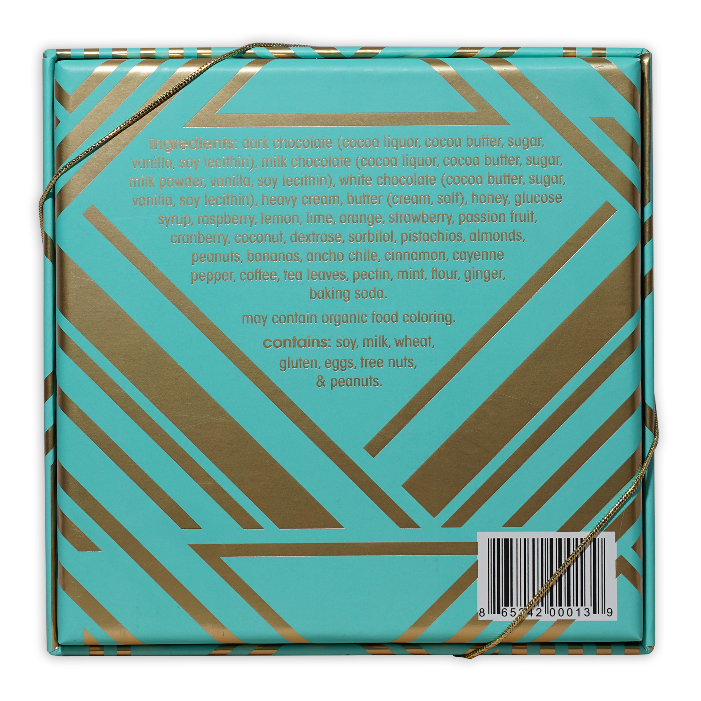 Mayana turquoise gold geometric caramels gift box 9 pcs with ribbon