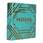Turquoise gold geometric Mayana Chocolate luxury caramels gift box 9 pcs