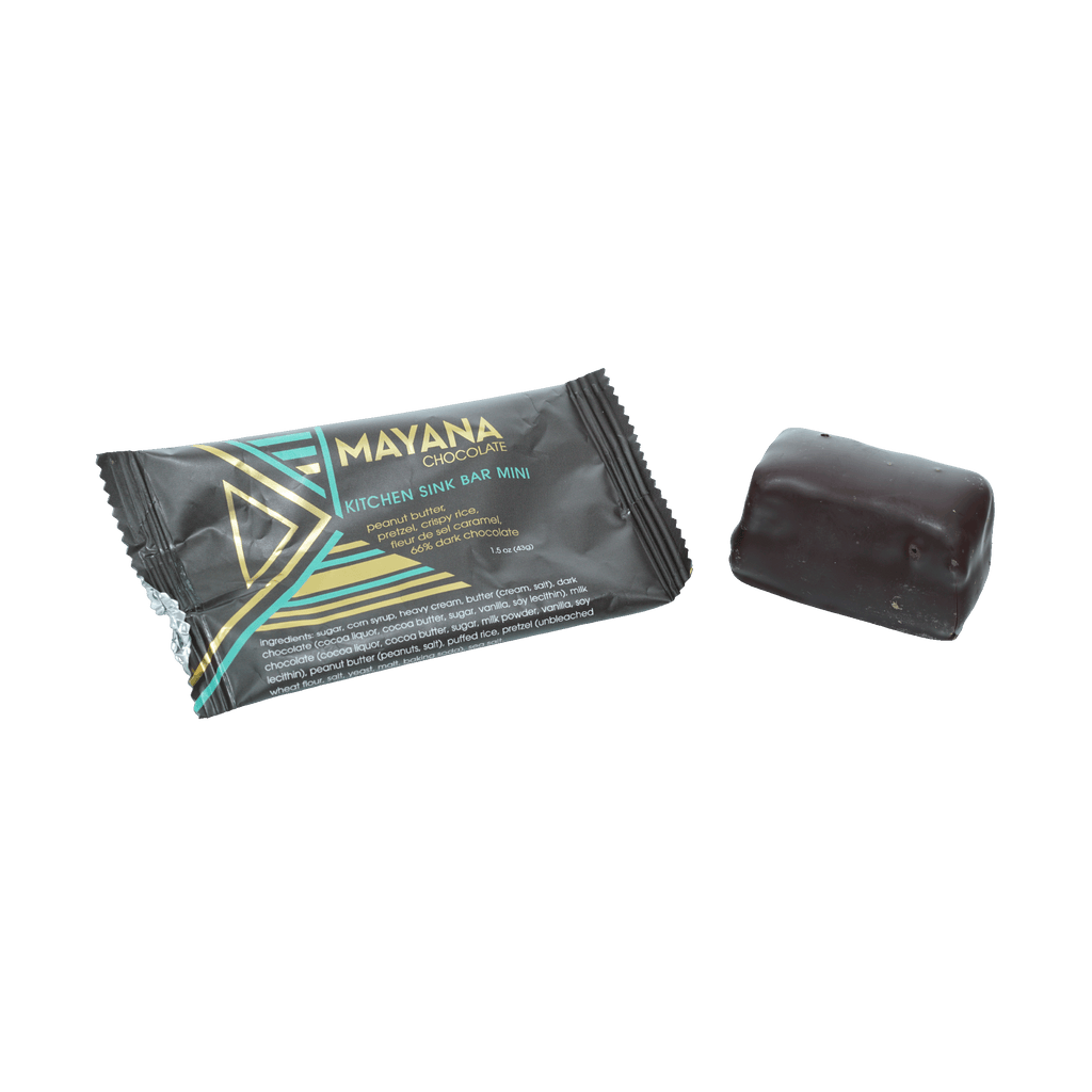 Mayana Chocolate Mini Kitchen Sink Bar with peanut butter pretzel crunch