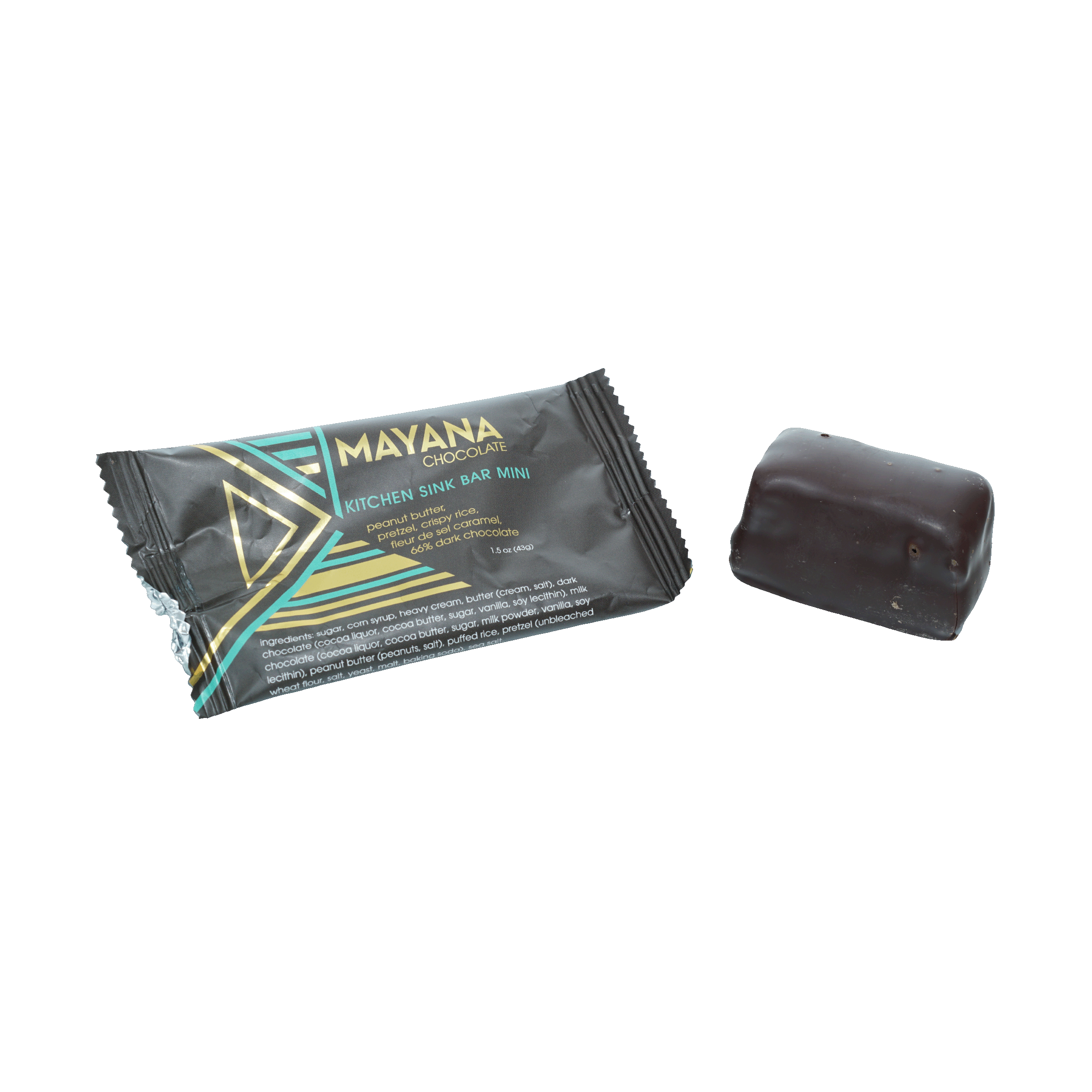 Mayana Chocolate Mini Kitchen Sink Bar with peanut butter pretzel crunch