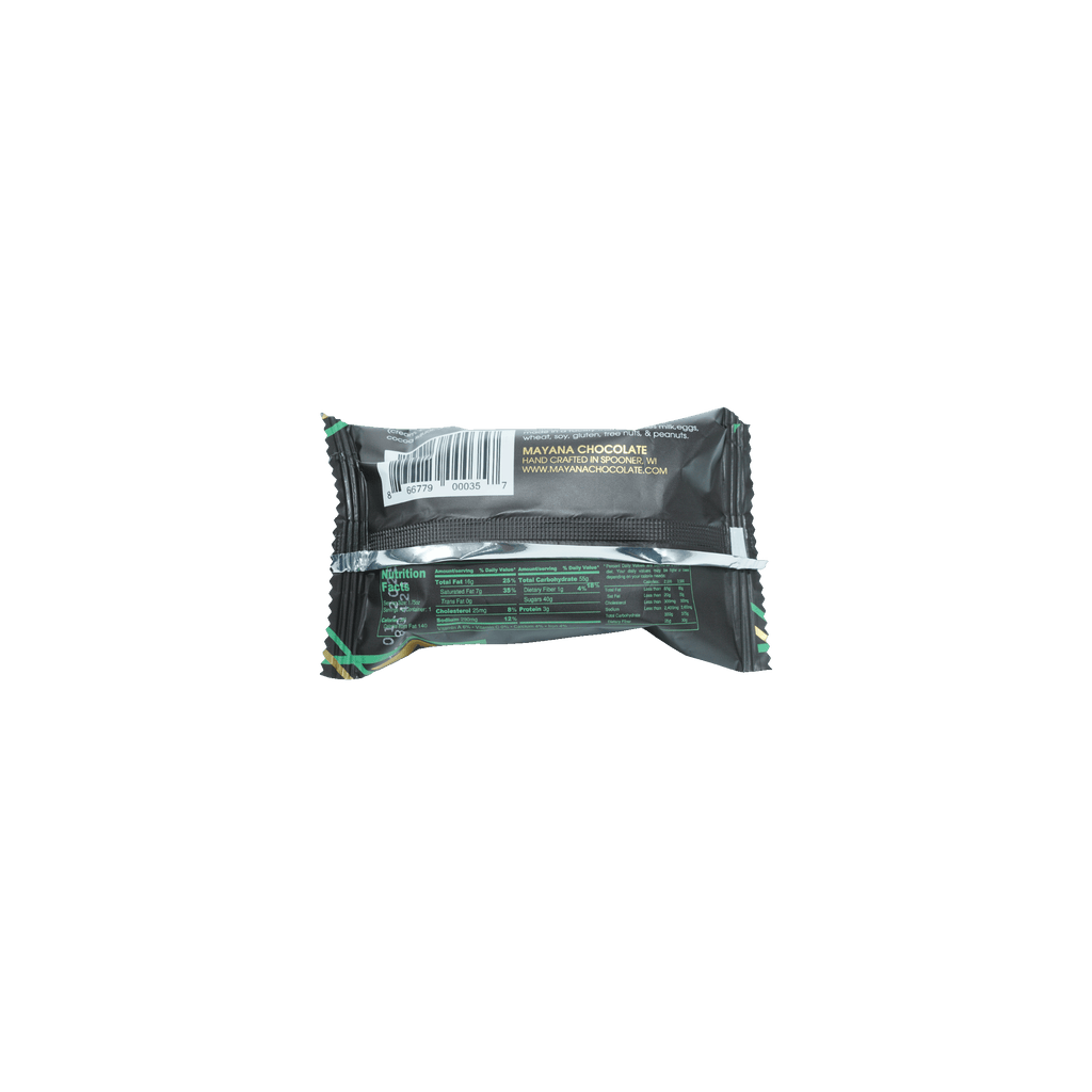 Mayana Chocolate Mini Space Bar, black and green packaged, handcrafted in Spooner