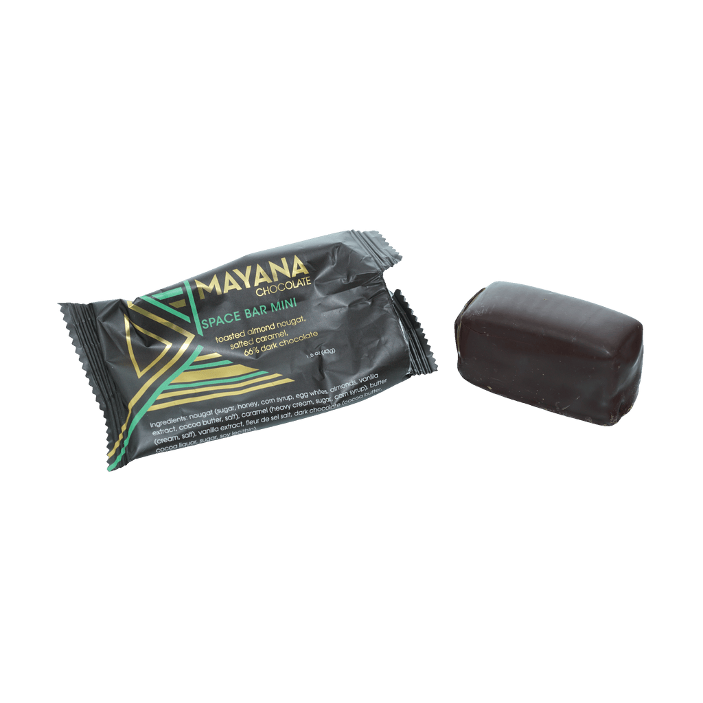 Mayana Chocolate Mini Space Bar with dark chocolate, nougat, and caramel