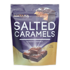 Mayana chocolate salted caramels bag, 10 pcs, purple gold pouch