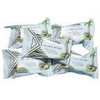 Mayana Chocolate Mini Coconut Lime Bar in white gold foil with palm graphics
