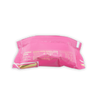 Back of Mayana Chocolate Mini Strawberry Rose Bar with pink glossy wrapper, gold foil accent, and nutrition facts