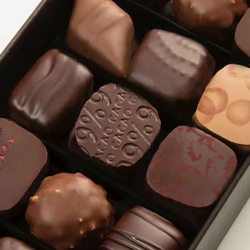 Michel Cluizel 15-piece chocolate bon bons gift box with artisanal truffles