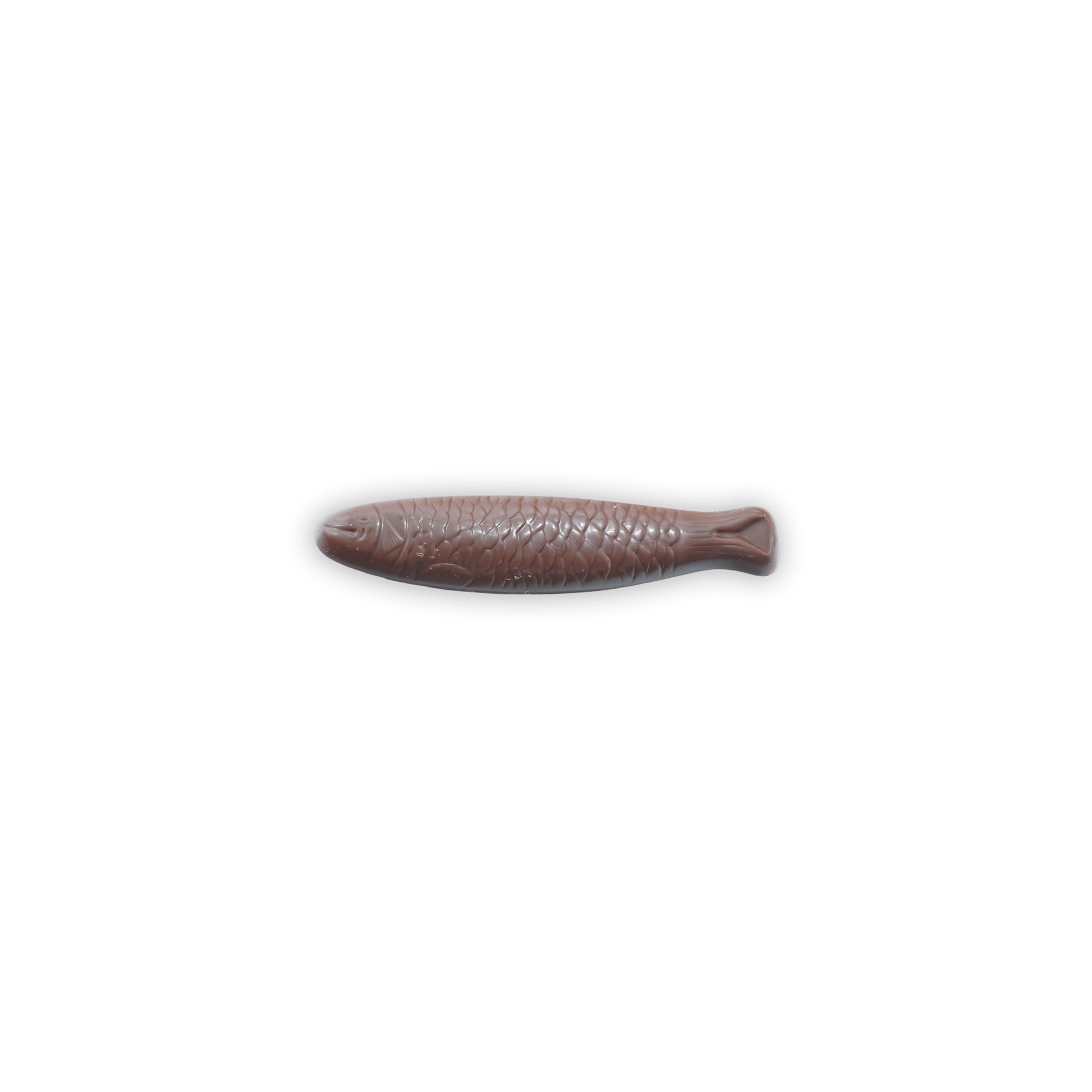 Michel Cluizel milk chocolate sardine with matte finish and scales