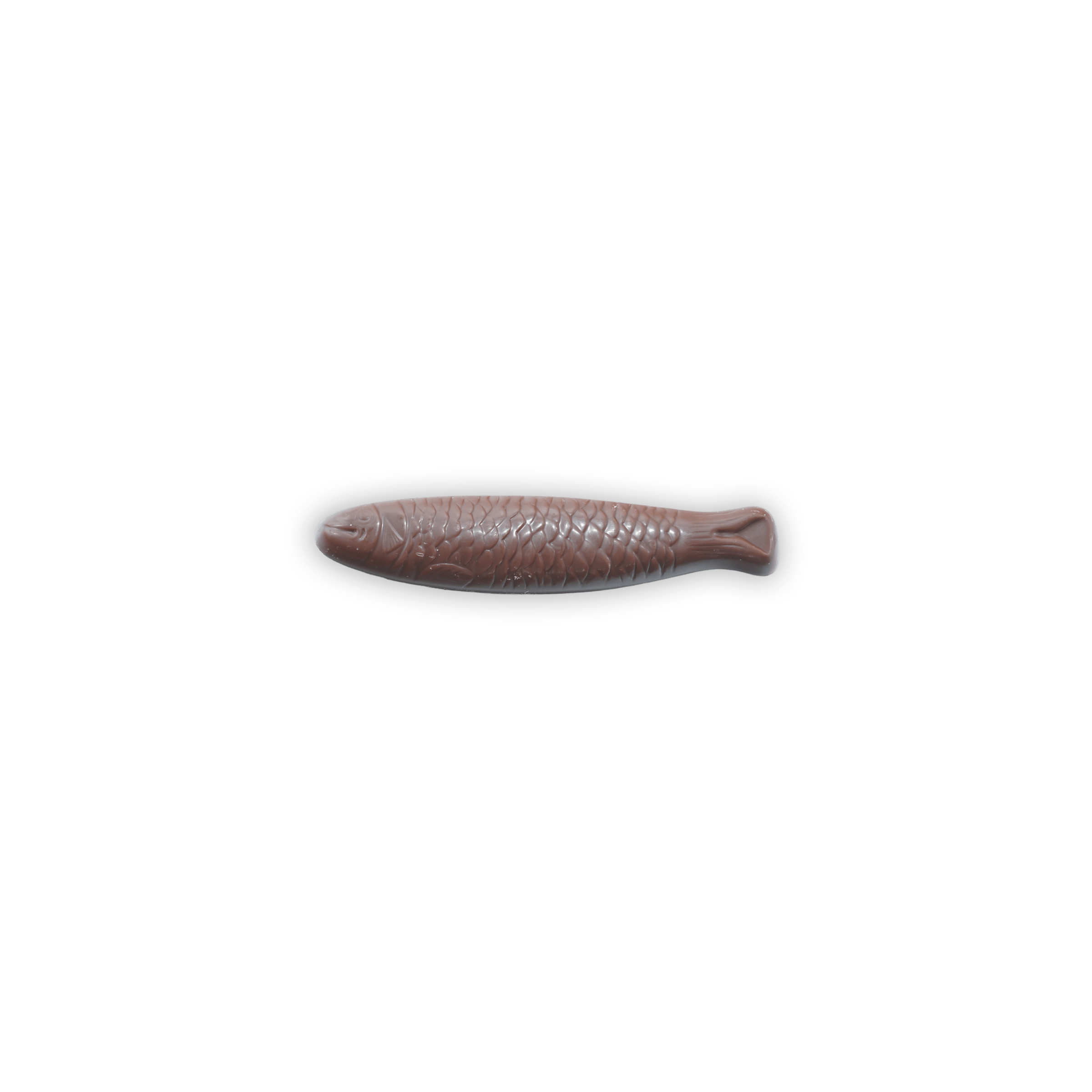 Michel Cluizel milk chocolate sardine with matte finish and scales