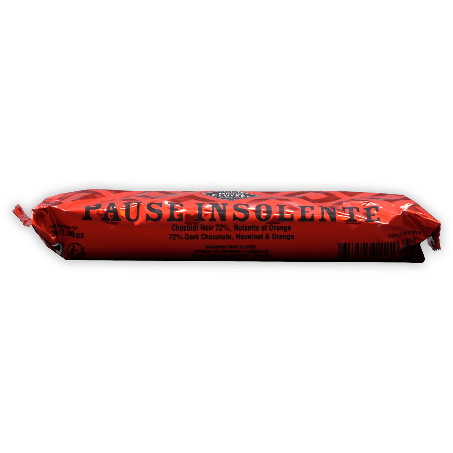 Michel Cluizel Pause Insolente 72% dark chocolate bar with hazelnut orange