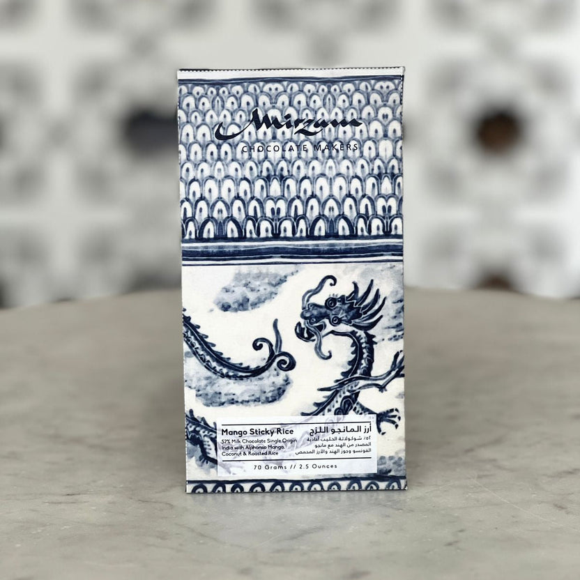Mirzam Mango Sticky Rice milk chocolate 52% dragon wrapper