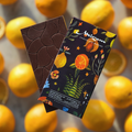 Mirzam dark chocolate bar with candied oranges, toffee 62%, leaf texture