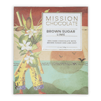 Mission Chocolate brown sugar lime 65% dark chocolate bar in tropical box
