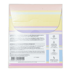 Mission chocolate dulce de leche and fleur de sel white chocolate bar with pastel lavender yellow and mint green striped wrapper
