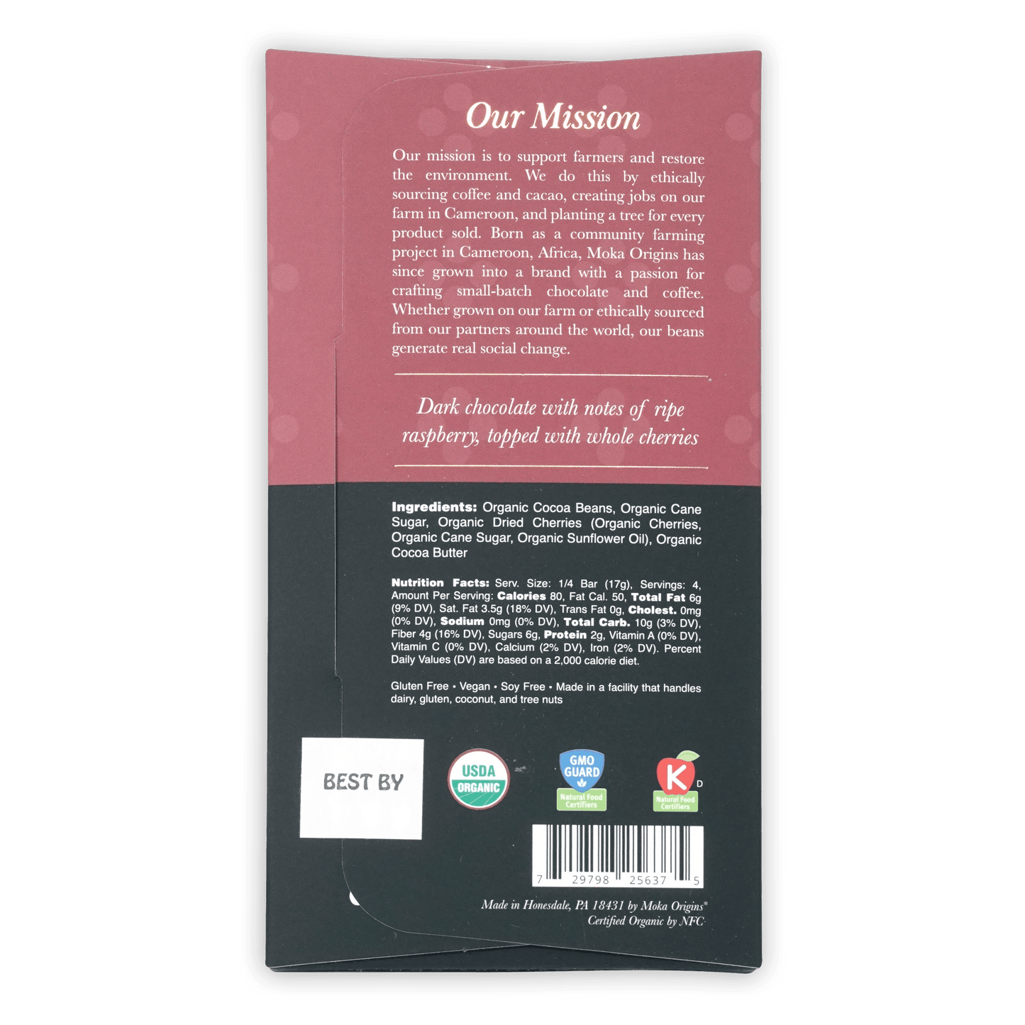 Moka Cherry Dark Chocolate Bar 72% Tanzania – Bar & Cocoa Moka Cherry Dark Chocolate Bar 72% Tanzania – Bar & Cocoa