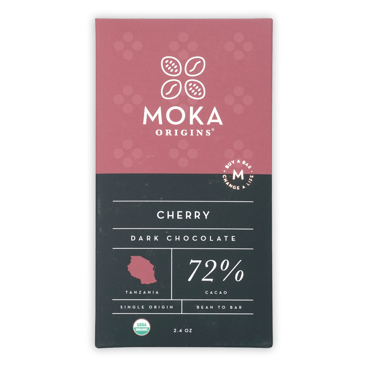 Moka Cherry Dark Chocolate Bar 72% Tanzania – Bar & Cocoa