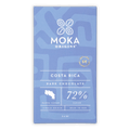 Moka Dark Costa Rica 72% dark chocolate bar in light blue wrapper