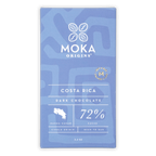 Moka Dark Costa Rica 72% dark chocolate bar in light blue wrapper