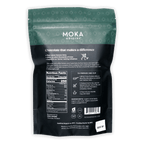 Moka Origins organic chocolate bar in dark green black pouch for Dark Peppermint 72%