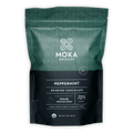 Moka origins peppermint drinking chocolate dark 72% in teal black pouch