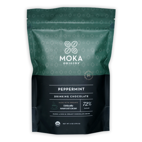 Moka Drinking Chocolate Dark Peppermint 72% – Bar & Cocoa