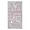 Moka Dark Ghana 72% cacao bar in sleek gray wrapper