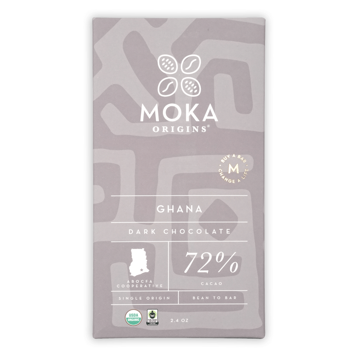 Moka Ghana 72% Organic Fair Trade Dark Chocolate