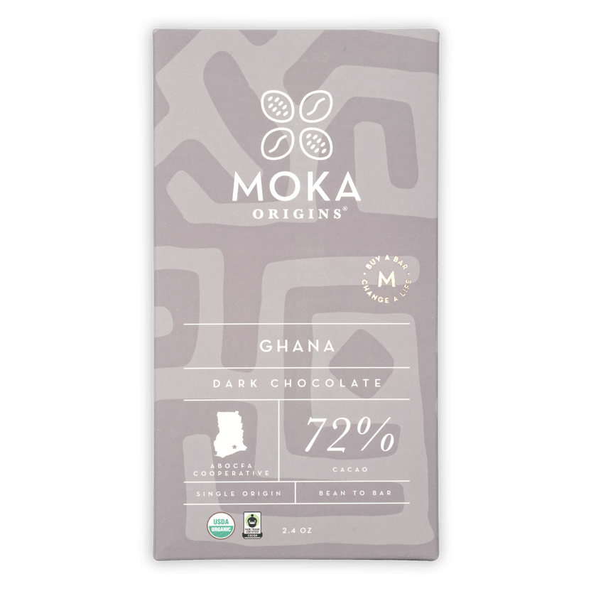 Moka Ghana 72% Organic Fair Trade Dark Chocolate – Bar & Cocoa