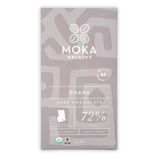 Moka Ghana 72% Organic Fair Trade Dark Chocolate – Bar & Cocoa