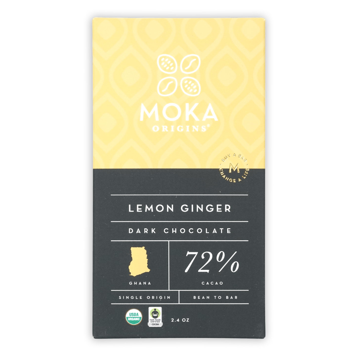 Moka Dark Chocolate w/ Lemon Ginger 72%