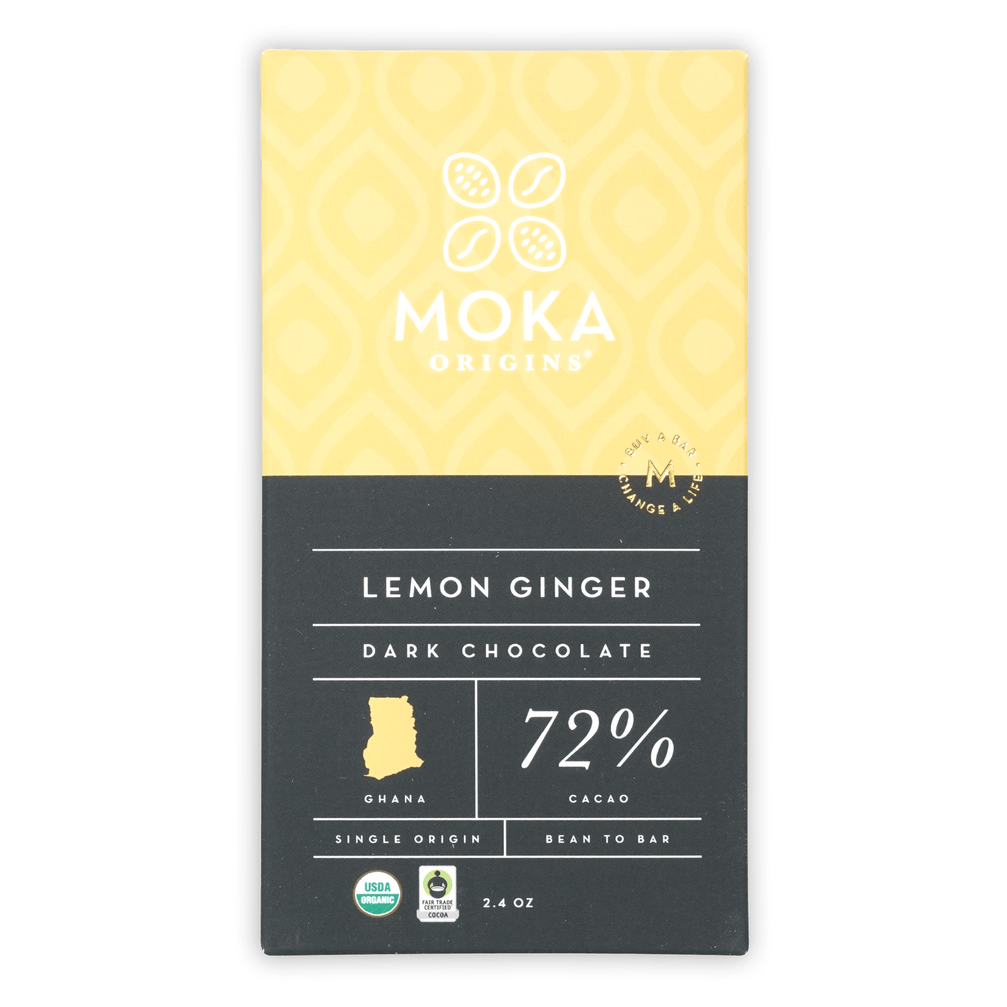Moka Lemon Ginger Dark Chocolate Bar 72% Cacao – Bar & Cocoa Moka Lemon Ginger Dark Chocolate Bar 72% Cacao – Bar & Cocoa