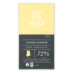 Moka lemon ginger dark chocolate bar 72% cacao from Ghana