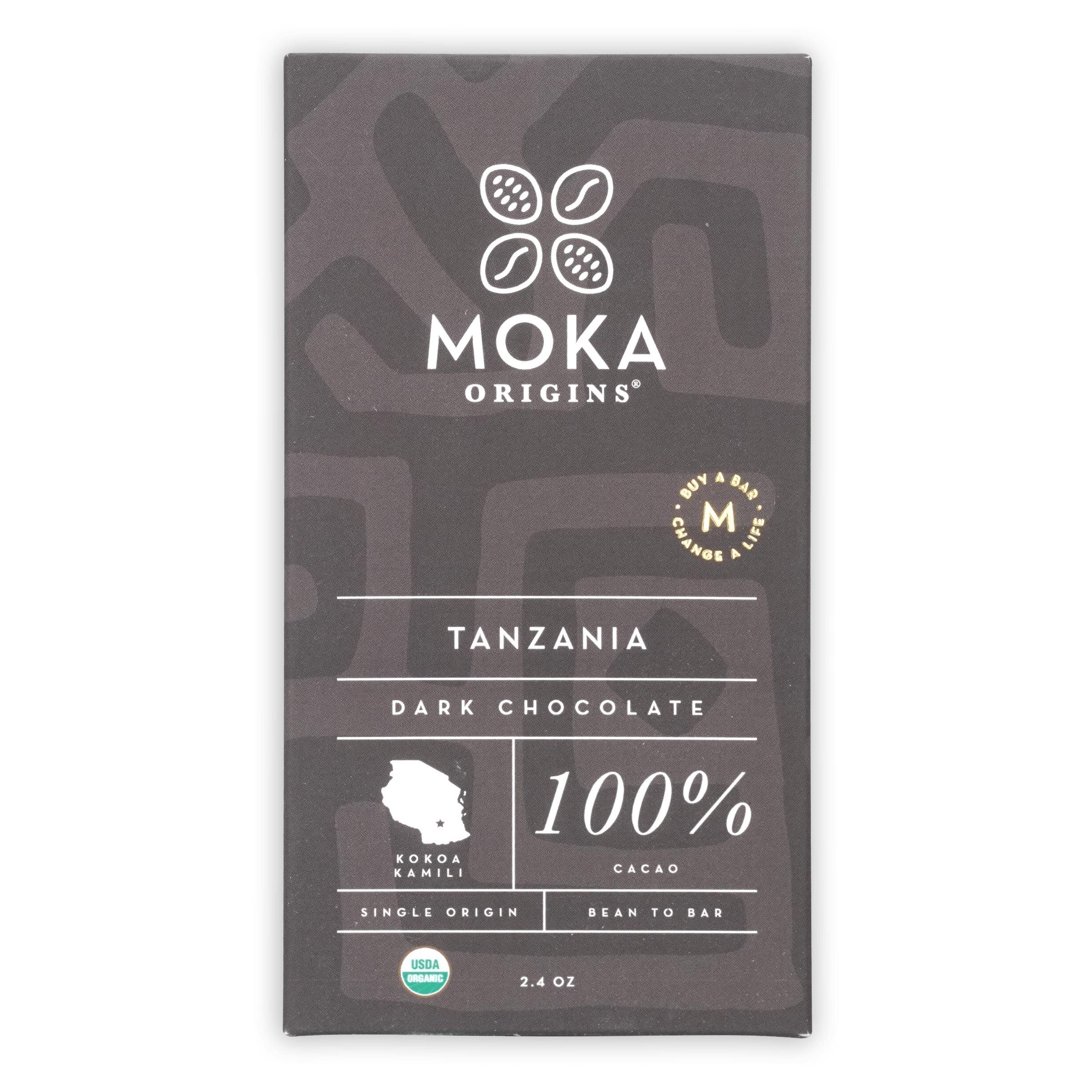 Moka Dark Tanzania 100% single origin dark chocolate bar