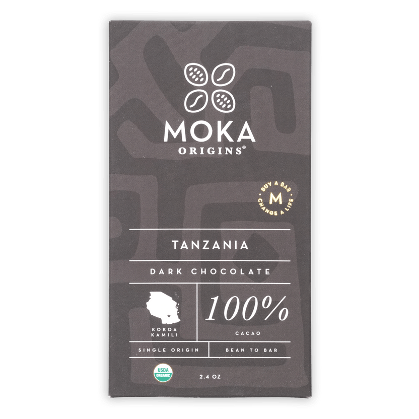 Moka Dark Tanzania 100% single origin dark chocolate bar
