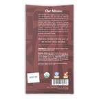 Back of Moka Dark Tanzania 72% organic chocolate bar wrapper