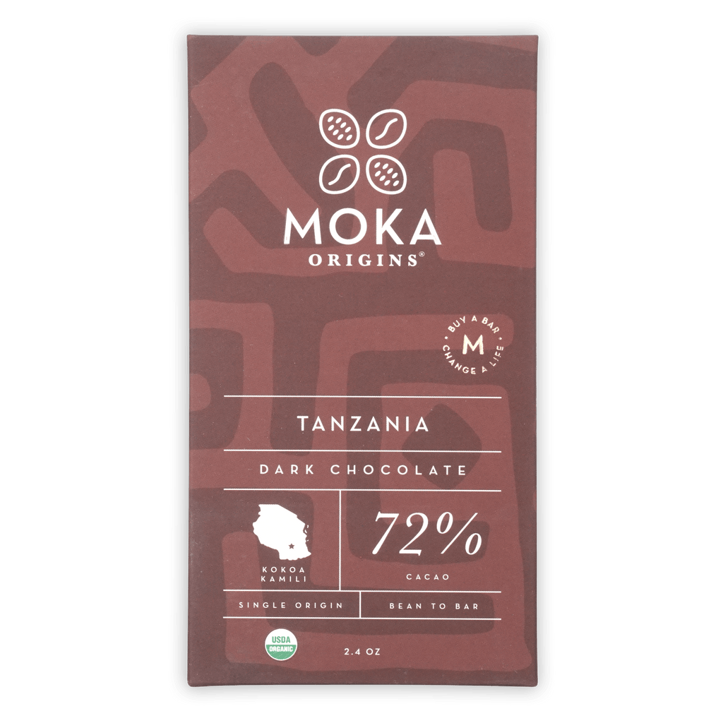 Moka Dark Tanzania 72% cacao single origin dark chocolate bar