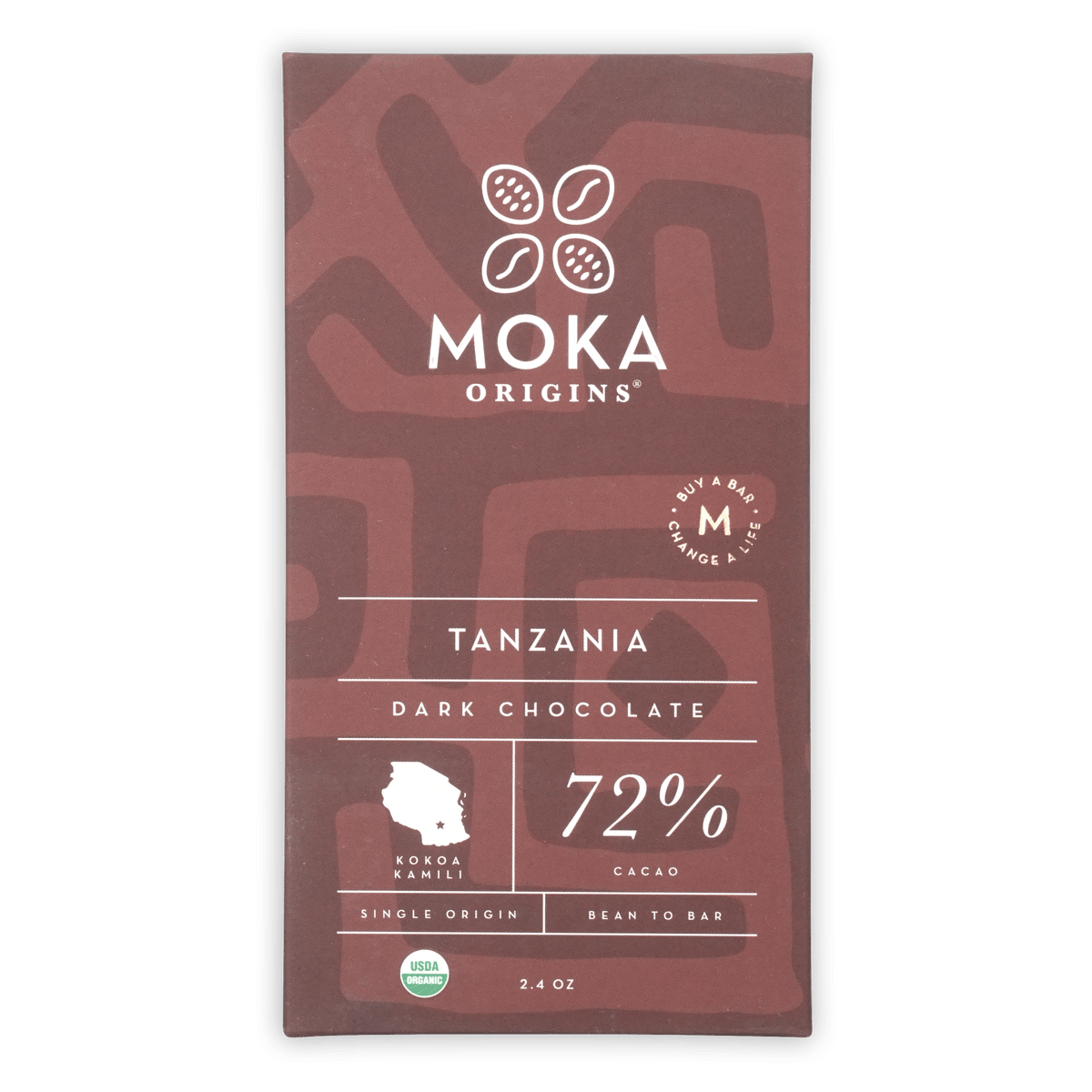 Moka Tanzania 72% Dark Chocolate Bar Single Origin