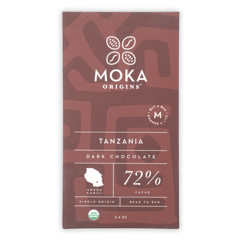 Moka Dark Tanzania 72% cacao single origin dark chocolate bar