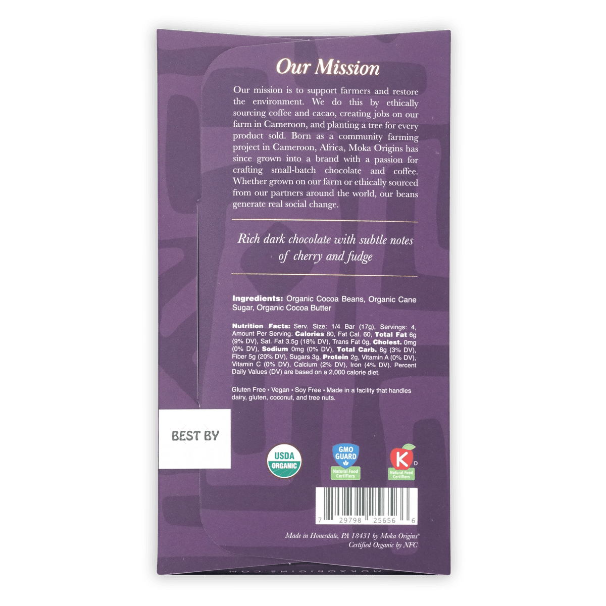 Moka Dark Tanzania 85% Single Origin Chocolate Bar