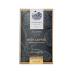 Nearynogs dark irish coffee 60 percent chocolate bar in a dark textured package with gold foil and botanical illustrations