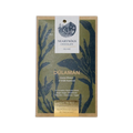 A rectangular package of nearynogs dulaman dark chocolate with irish seaweed gorseflower featuring green navy blue seaweed design and gold foil accents