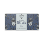 Omnom Tanzania 70% dark chocolate bar in blue beetle package
