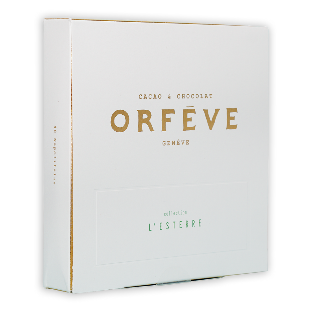 Orfeve L’Estere Dark Chocolate Grenada Tasting Box front view